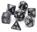 Die Hard: Poly RPG Dice Set: Black Swirl w/ White 