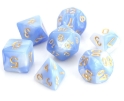 Die Hard: Poly RPG Dice Set:  Blue/White Marble 