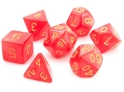 Die Hard: Poly RPG Dice Set: Red Swirl w/ Gold 