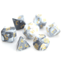 Die Hard: Poly RPG Dice Set: White/Black Marble 