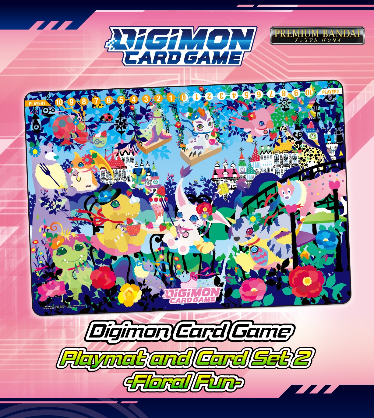 Digimon: Playmat And Card Set 2: FLORAL FUN 