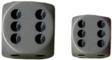 Chessex (25810): D6: 12mm: Opaque: Dark Grey/Black 