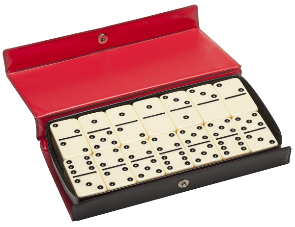 Dominoes: Double 6 Black Dots Club Sized 