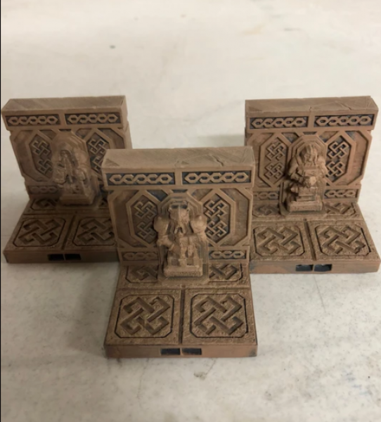 Dragon Lock Dwarven Dungeon Tiles: Set of 3 Statue Walls (Warrior, Wizard, Blacksmith) 