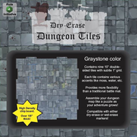 Dry Erase Dungeon Tiles- Graystone: 10 Interlocking (9) 