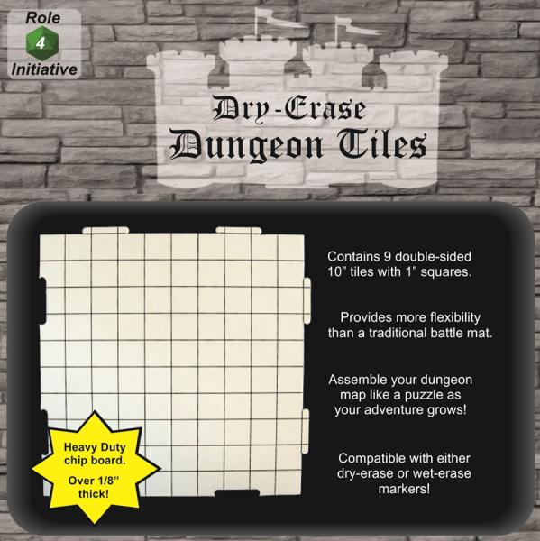 Dry Erase Dungeon Tiles: 10 Interlocking (9) 