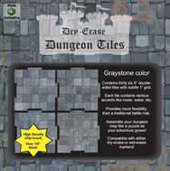 Dry Erase Dungeon Tiles- Graystone: 5 Interlocking (36) 