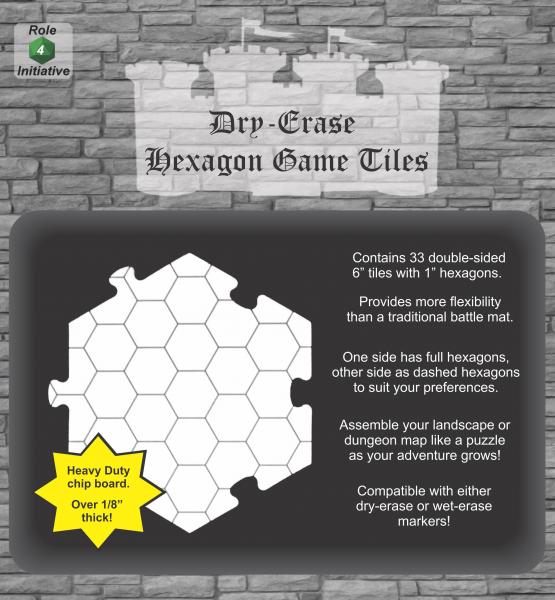 Dry Erase Dungeon Tiles: Hexagon 