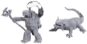 Dungeons & Dragons Nolzur’s Marvelous Miniatures: TORTLE DRUID & WILD SHAPE GIANT LIZARD 