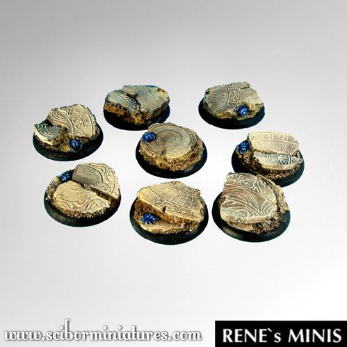 2 Scibor Miniatures 2nd edition Egyptian Ruins 40mm round edge bases set1 