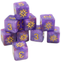 Elder Dice: D6 Set: Star of Azathoth: Purple with Gold 
