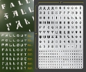 Fallout Hobbies Airbrush Stencil: Military Lettering 004 