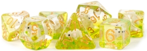 Fanroll: 7 Dice Polyhedral Set: ELEPHANT INCLUSION 16MM