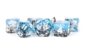 Fanroll: 7 Dice Polyhedral Set: PARTICLE BLUE/BLACK 16MM  