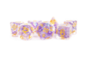 Fanroll: 7 Dice Polyhedral Set: PEARL PURPLE W/GOLD 16MM  