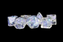 Fanroll: 7 Dice Polyhedral Set: PEARL W/ PURPLE NUMBERS 16MM 