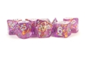 Fanroll: 7 Dice Polyhedral Set: PURPLE W/ GOLD FOIL 16MM 