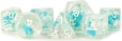 Fanroll: 7 Dice Polyhedral Set: SNOWFLAKE INCLUSION 16MM 
