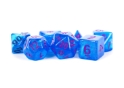 Fanroll: 7 Dice Polyhedral Set: Stardust Blue w/Purple 16MM 