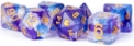 Fanroll: 7 Dice Polyhedral Set: UNICORN MIDNIGHT FANTASY 16MM 