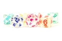 Fanroll: 7 Dice Polyhedral Set: UNICORN RAINBOW ICE 16MM 