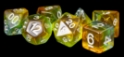 Fanroll: 7 Dice Polyhedral Set: YELLOW AURORA 16MM 