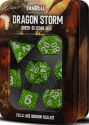 Fanroll: Mini 7 Dice Polyhedral Set: Dragon Storm: Green Scales 