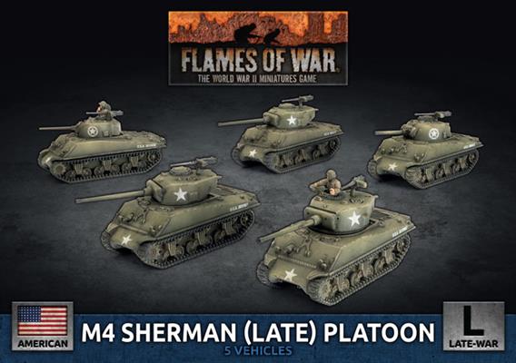 Flames of War: American: M4 Sherman (Late) Platoon (x5) Plastic (Late War) 