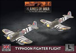 Flames of War: British:  Typhoon Fighter-Bomber Flight (x2 Plastic) - BBX66 [9420020248632]