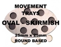 Oval Skirmish Tray for 1-5 25mm Round Bases 
