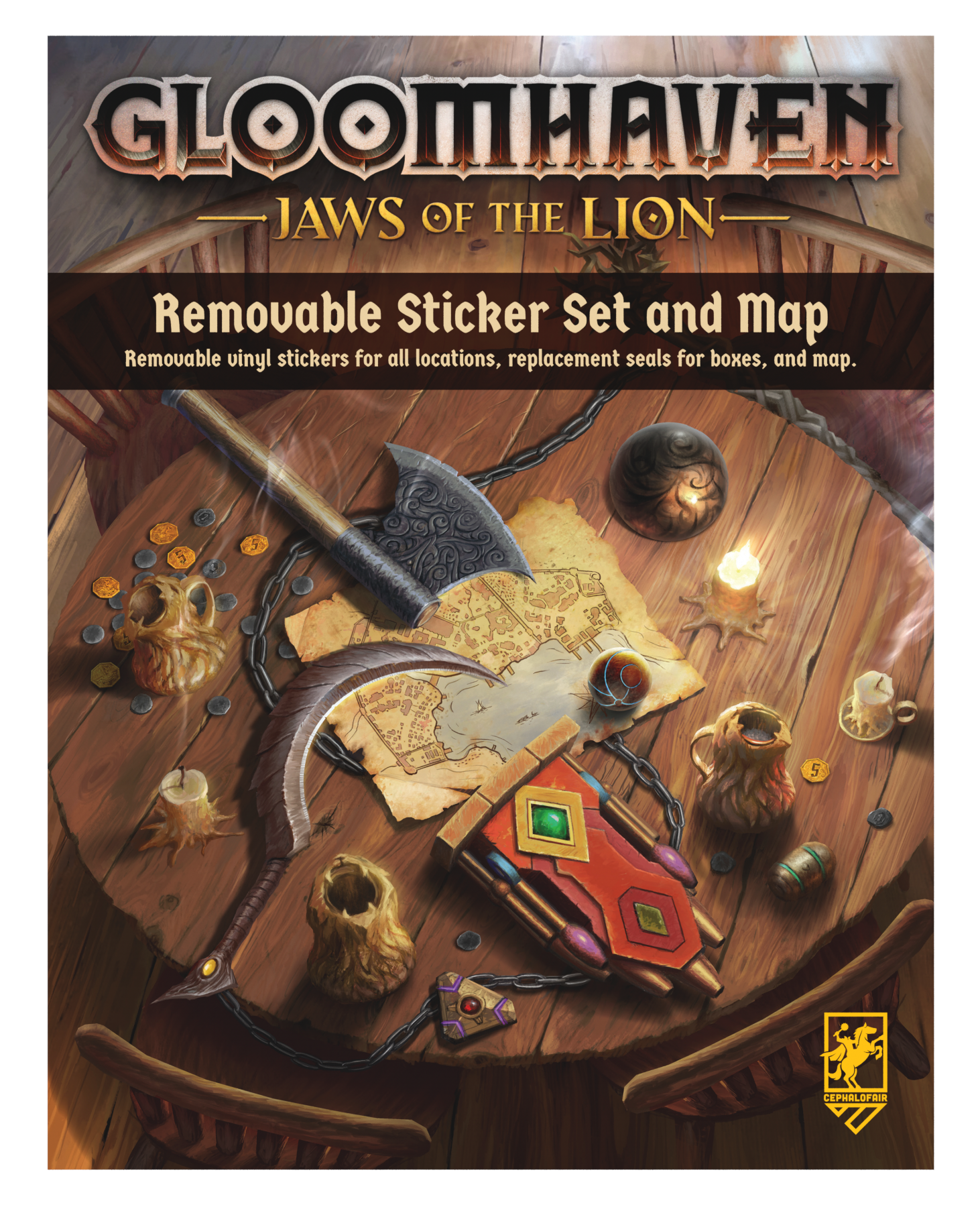 Gloomhaven: Jaws of The Lion - Removable Sticker Set and Map 