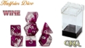 Halfsies Dice: 7 Dice Set: Glitter Edition: Wine 