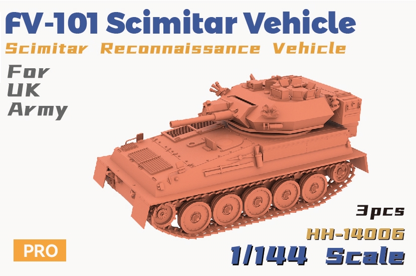 Heavy Hobby 1/144: FV-101 Scimitar Vehicle Scimitar Reconnaissance Vehicle For UK Army 