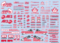 HiQ Parts: Sponsor Logo Decal 02S - Red / Dark Gray 