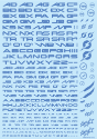 HiQ Parts: TR Decal 3 Alphabet- Blue 