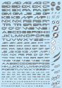 HiQ Parts: TR Decal 3 Alphabet Gray 