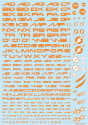 HiQ Parts: TR Decal 3 Alphabet Orange 