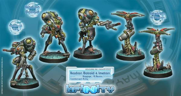 Infinity Combined Army (#363): Ikadron Batroids and Ímetron (Baggage; AI Beacon) 