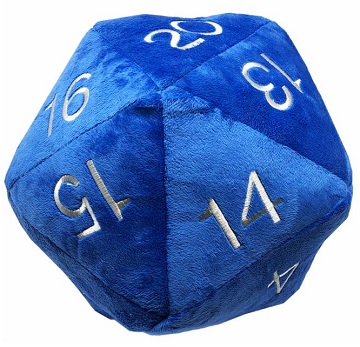 JUMBO 10" PLUSH D20 -Blue with Silver 