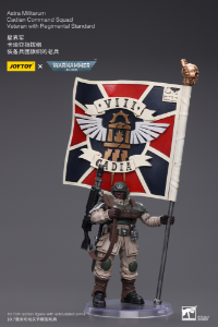Joytoy: Warhammer 40K: Astra Militarum Cadian Command Squad Veteran with Regimental Standard