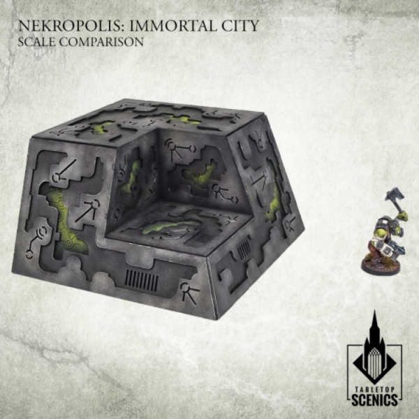 Kromlech Tabletop Scenics: Nekropolis Immortal City - Nekropolis Mastaba Obelisk Corner 