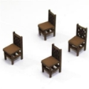 4Ground Miniatures: 28mm Furniture: Light Wood Square Back Chair (A)