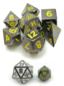 Little Dragon: Mini Dice: Glossy Black/Yellow Numbers (Metal) 