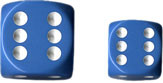 Chessex (25616): D6: 16mm: Opaque: Light Blue/White 