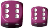 Chessex (25827): D6: 12mm: Opaque: Light Purple/White 