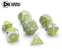 METAL GEMSTONE DICE SET - SILVER TITANITE  