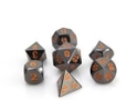 METAL RPG DICE SET - SINISTER CHROME W/ ORANGE 