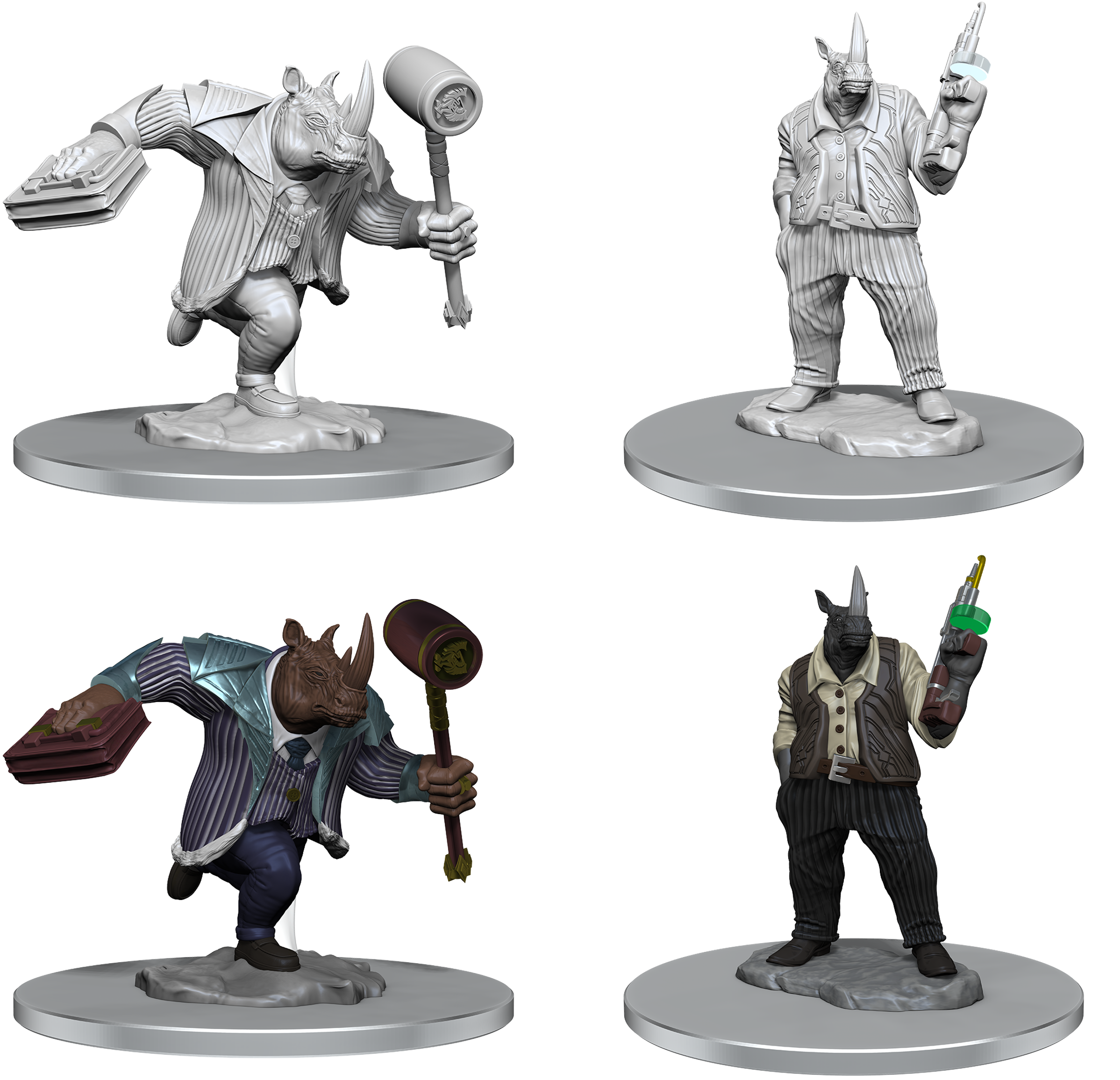 Magic the Gathering Miniatures: Freelance Muscle and Rhox  