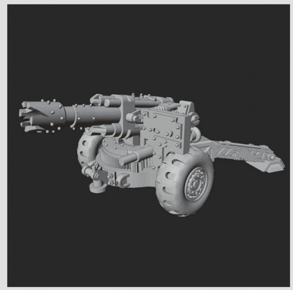 MaxMini: 28mm Miniature: Artillery Gun MK2 w/3 crew 