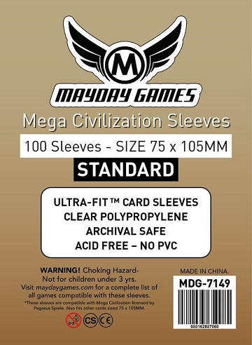 Mayday Games: Standard Card Game Sleeves - Mega Civilization 75x105MM (100ct) 